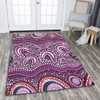 Australia Aboriginal Area Rug - Purple Aboriginal Dot Art Style Painting Area Rug