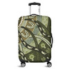 Australia Aboriginal Luggage Cover - Green Turtle Aboriginal Painting Luggage Cover