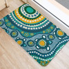 Australia Aboriginal Doormat - Turquoise Aboriginal Dot Art With Turtle  Doormat