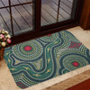 Australia Aboriginal Doormat - Green Aboriginal Dot Art Style Vector Painting Doormat