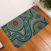 Australia Aboriginal Doormat - Green Aboriginal Dot Art Style Vector Painting Doormat