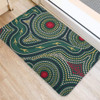Australia Aboriginal Doormat - Green Aboriginal Dot Art Style Vector Painting Doormat
