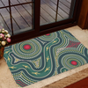 Australia Aboriginal Doormat - Green Aboriginal Dot Art Style Vector Painting Doormat