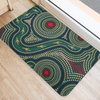 Australia Aboriginal Doormat - Green Aboriginal Dot Art Style Vector Painting Doormat