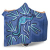 Australia Aboriginal Hooded Blanket - Blue Aboriginal Style Of Dot Kangaroo Artwork  Hooded Blanket