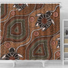 Australia Aboriginal Shower Curtain - Aboriginal Turtle Art Background Shower Curtain