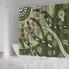 Australia Aboriginal Shower Curtain - Green Turtle Aboriginal Painting Shower Curtain
