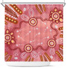 Australia Aboriginal Shower Curtain - Pink Aboriginal Dot Art Background Shower Curtain