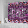 Australia Aboriginal Shower Curtain - Purple Aboriginal Dot Art Style Painting Shower Curtain