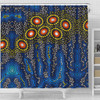 Australia Aboriginal Shower Curtain - Aboriginal Dreaming Dot Art Shower Curtain