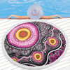 Australia Aboriginal Beach Blanket - Beautiful Vector Painting Showcasing Aboriginal Dot Artwork Beach Blanket