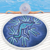 Australia Aboriginal Beach Blanket - Blue Aboriginal Style Of Dot Kangaroo Artwork  Beach Blanket