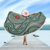 Australia Aboriginal Beach Blanket - Green Aboriginal Dot Art Style Vector Painting Beach Blanket