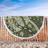 Australia Aboriginal Beach Blanket - Green Turtle Aboriginal Painting Beach Blanket