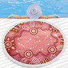 Australia Aboriginal Beach Blanket - Pink Aboriginal Dot Art Background Beach Blanket
