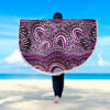 Australia Aboriginal Beach Blanket - Purple Aboriginal Dot Art Style Painting Beach Blanket