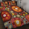 Australia Aboriginal Quilt Bed Set - Colorful Dot Art Inspired By Aboriginal Culture Quilt Bed Set