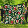 Australia Aboriginal Quilt - Green Dot Art Circle Pattern From Aboriginal Art Quilt