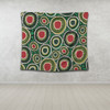 Australia Aboriginal Tapestry - Green Dot Art Circle Pattern From Aboriginal Art Tapestry