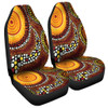 Australia Aboriginal Car Seat Cover - Brown Aboriginal Style Dot Art Car Seat Cover