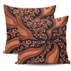 Australia Aboriginal Pillow Cases - Brown Background With An Aboriginal Art Style Pillow Cases