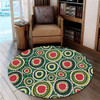 Australia Aboriginal Round Rug - Green Dot Art Circle Pattern From Aboriginal Art Round Rug