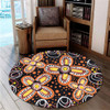 Australia Aboriginal Round Rug - Flowers Inspired By The Aboriginal Art Round Rug