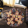 Australia Aboriginal Round Rug - Flowers Inspired By The Aboriginal Art Round Rug