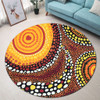 Australia Aboriginal Round Rug - Brown Aboriginal Style Dot Art Round Rug