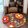 Australia Aboriginal Round Rug - Colorful Dot Art Inspired By Aboriginal Culture Round Rug