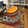 Australia Aboriginal Area Rug - Brown Aboriginal Style Dot Art Area Rug