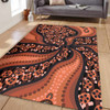 Australia Aboriginal Area Rug - Brown Background With An Aboriginal Art Style Area Rug