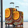 Australia Aboriginal Luggage Cover - Brown Aboriginal Style Dot Art Luggage Cover