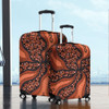 Australia Aboriginal Luggage Cover - Brown Background With An Aboriginal Art Style Luggage Cover