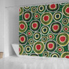 Australia Aboriginal Shower Curtain - Green Dot Art Circle Pattern From Aboriginal Art Shower Curtain