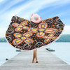 Australia Aboriginal Beach Blanket - Flowers Inspired By The Aboriginal Art Beach Blanket