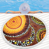 Australia Aboriginal Beach Blanket - Brown Aboriginal Style Dot Art Beach Blanket