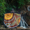 Australia Aboriginal Beach Blanket - Brown Aboriginal Style Dot Art Beach Blanket
