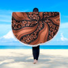 Australia Aboriginal Beach Blanket - Brown Background With An Aboriginal Art Style Beach Blanket