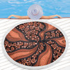 Australia Aboriginal Beach Blanket - Brown Background With An Aboriginal Art Style Beach Blanket
