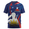 Australia Anzac Day Custom T-shirt - Lest We Forget With Blue Camouflage Pattern T-shirt
