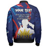 Australia Anzac Day Custom Bomber Jacket - Lest We Forget With Blue Camouflage Pattern Bomber Jacket