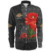 Australia Anzac Day Custom Long Sleeve Shirt - Australian And New Zealand Warriorsers In Flanders Fields Poppy Flowers V2 Long Sleeve Shirt