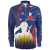 Australia Anzac Day Custom Long Sleeve Shirt - Lest We Forget With Blue Camouflage Pattern Long Sleeve Shirt