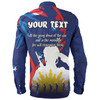 Australia Anzac Day Custom Long Sleeve Shirt - Lest We Forget With Blue Camouflage Pattern Long Sleeve Shirt