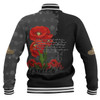 Australia Anzac Day Custom Baseball Jacket - Australian And New Zealand Warriorsers In Flanders Fields Poppy Flowers V2 Baseball Jacket