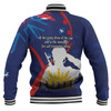 Australia Anzac Day Custom Baseball Jacket - Lest We Forget With Blue Camouflage Pattern Baseball Jacket