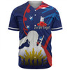 Australia Anzac Day Custom Baseball Shirt - Lest We Forget With Blue Camouflage Pattern Baseball Shirt