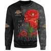 Australia Anzac Day Custom Sweatshirt - Australian And New Zealand Warriorsers In Flanders Fields Poppy Flowers V2 Sweatshirt