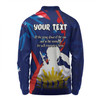 Australia Anzac Day Custom Long Sleeve Polo Shirt - Lest We Forget With Blue Camouflage Pattern Long Sleeve Polo Shirt